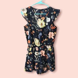 Navy Floral Romper